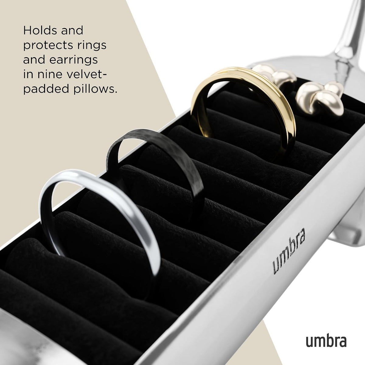 Umbra Dachsie Ring Holder, Weiner Dog Dachshund Jewelry Storage, Chrome
