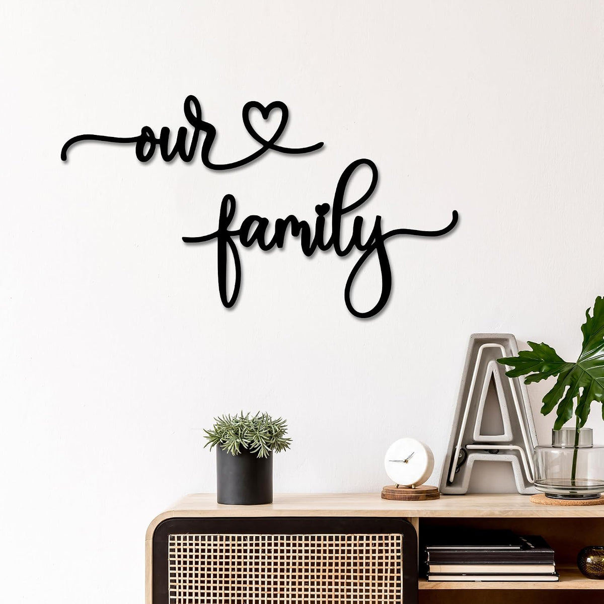 Rajukit Our Family Metal Wall Decor Sign for Home
