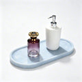 Natural Brazilian Blue Crystal Decorative Tray–12x6 Inch Translucent Stone/Marble-Style Bathroom Countertop Tray–Elegant Tray for Vanity, Perfume, Candles, and Jewelry–Durable Bathroom Countertop Tray
