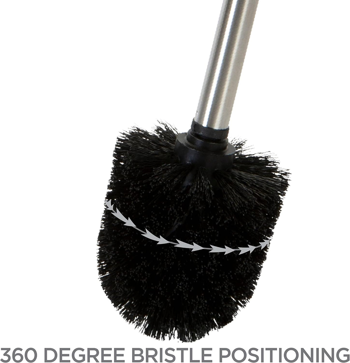 Bath Bliss Toilet Brush and Holder | Self Closing Lid | 360 Degree Brush Head | Bathroom Cleaning | Compact Size | Storage and Organization | Terrazzo grey with pink speckles