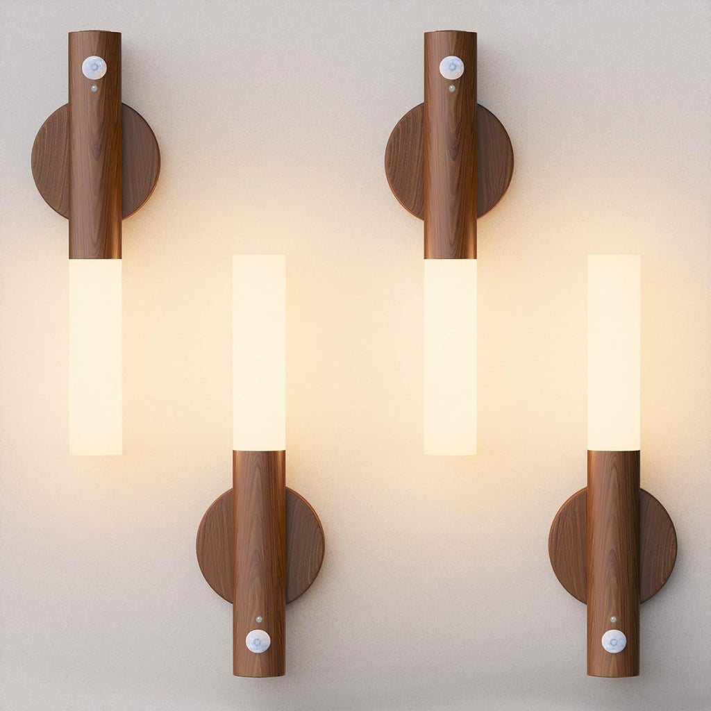Rechargeable Motion Sensor Wall Sconces, 2200mAh, Magnetic Night Light 4P