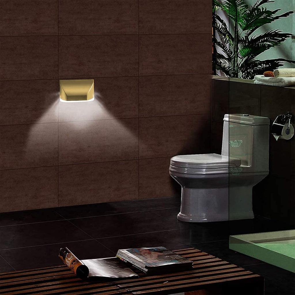 LED Intelligent Keyhole Light Lamp Door Lock Sensor Lamp - Battery Operated Auto Sensor Motion Detector with 4 LED for Key Hole/Door Lock (Gold)