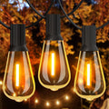 GLUROO Outdoor String Lights, 30FT LED Outdoor Patio Lights Waterproof with 15+1 Vintage Bulbs Shatterproof Energy Saving,2700K Hanging Edison String Lights Outside for Backyard,Bistro,Camping,Gazebo