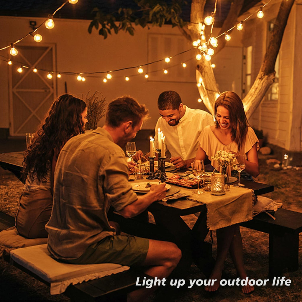 25-Pack G40 LED Replacement Light Bulbs, E12 Screw Base Shatterproof Globe Bulbs for Outdoor String Lights, 0.6Watt Equvalent to 5 Watt Incandescent Bulbs, Warm White 2200K