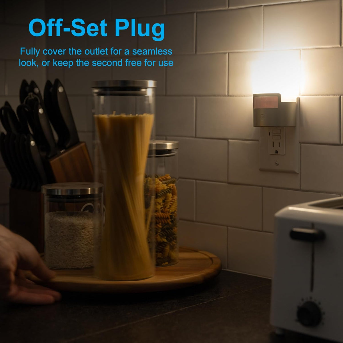 GE Plug in Night Light with Motion Sensor, 2 Pack, 40 Lumens