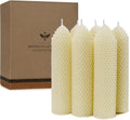 DEYBBY 1.5×6 inch Off White Natural Beeswax Pillar Candles Set of 6