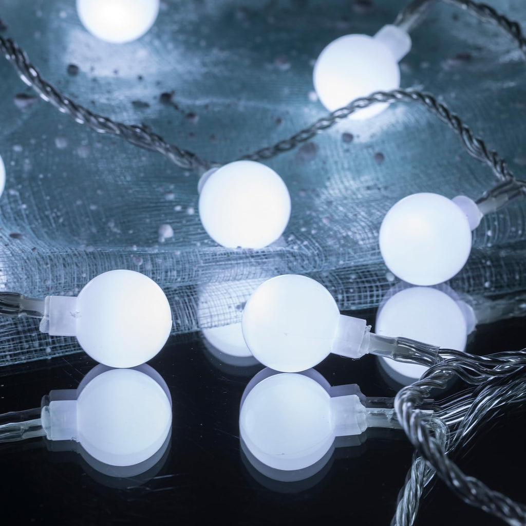 Ogrmar 49FT 100 LED Globe Ball String Lights 8 Modes with Remote White