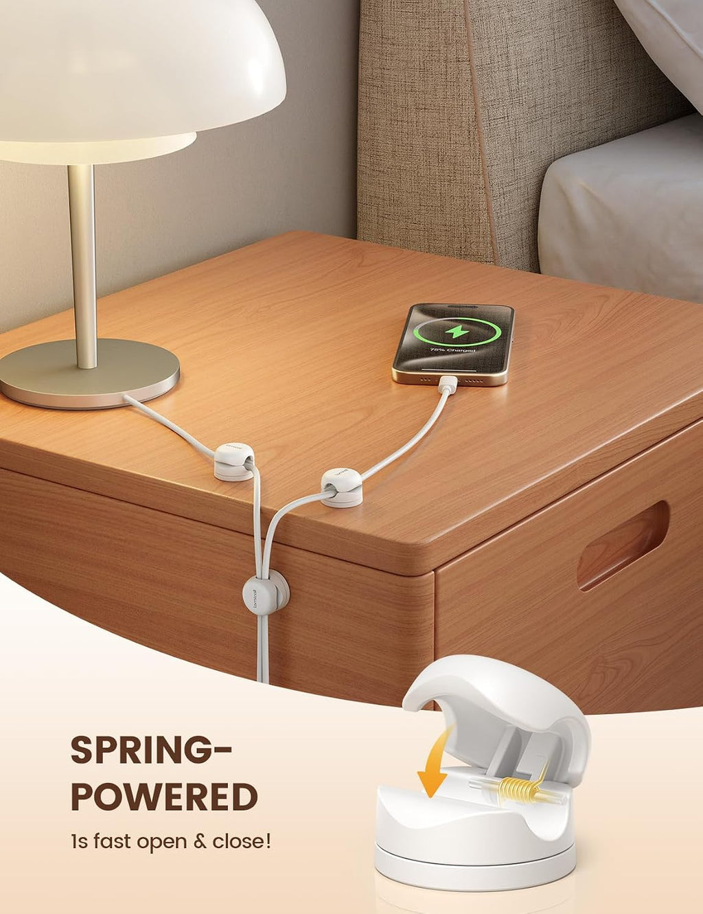 Lamicall 12Pack Rotating Cord Organizer, Desk Office Nightstand Accessories