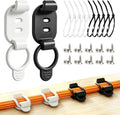 10 Sets Adjustable Cable Management Clips, Self Adhesive Cord Organizer with Elastic Loop, Reusable Cable Holder for Desk, Under Desk, Wall, TV, Office, Home, Charging Cables, USB, HDMI, PC Wires