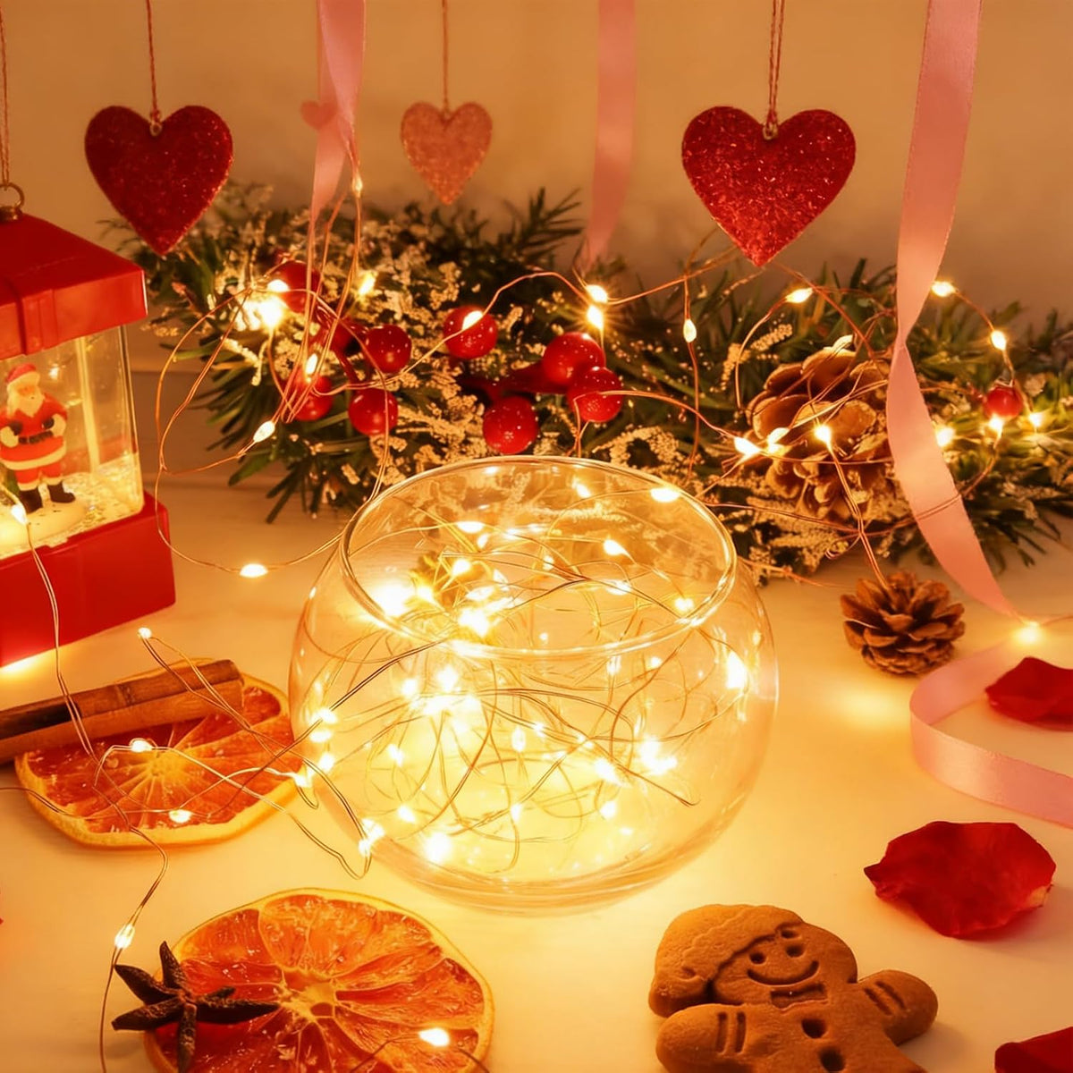 20 Pack Warm White Battery Operated Fairy Lights, 7ft 20 LED Mini String Lights, Copper Wire Twinkle Firefly Starry Lights for Mason Jars, Wedding, Party, Christmas, Table Centerpiece & Bedroom Decor