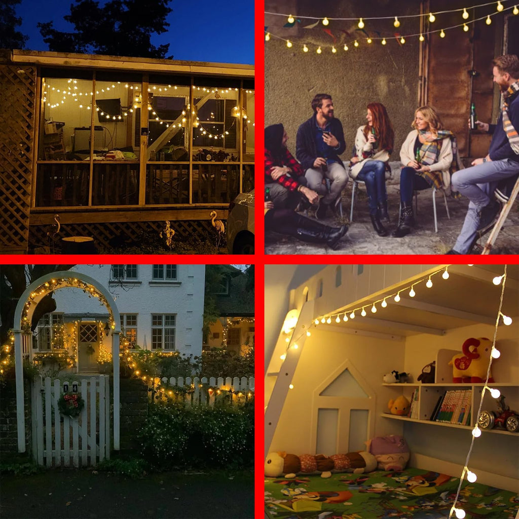 WUXYIYANG 120 LED String Lights 40ft, 8 Lighting Modes Plug in Fairy String Lights for Bedroom Classroom Patio Garden Wedding Party Christmas Tree Outdoor Indoor Decorations Warm White