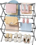 KINGBOARD Clothes Drying Rack, 3-Tier Foldable Extendable, Grey