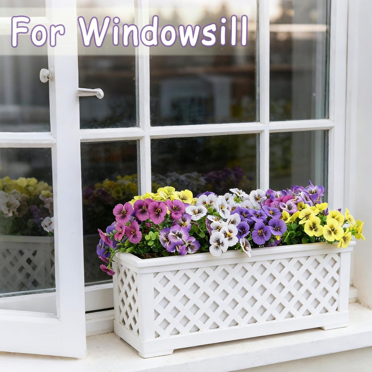 10 Pack Artificial Orchid Stems,5 Colors 2 Each Outdoor Fake Flowers UV Resistant, Spring Front Porch Decor,Wedding Outside Party Table Centerpieces Decoration(Purple1, Rose, White, Yellow,purple2)