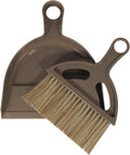Mini Broom and Dustpan Set Hand Broom with Dustpan Portable Housekeeping Cleaning Tools for Desk,Counter,Sofa,Kitchen,Office,Nest (Coffee)