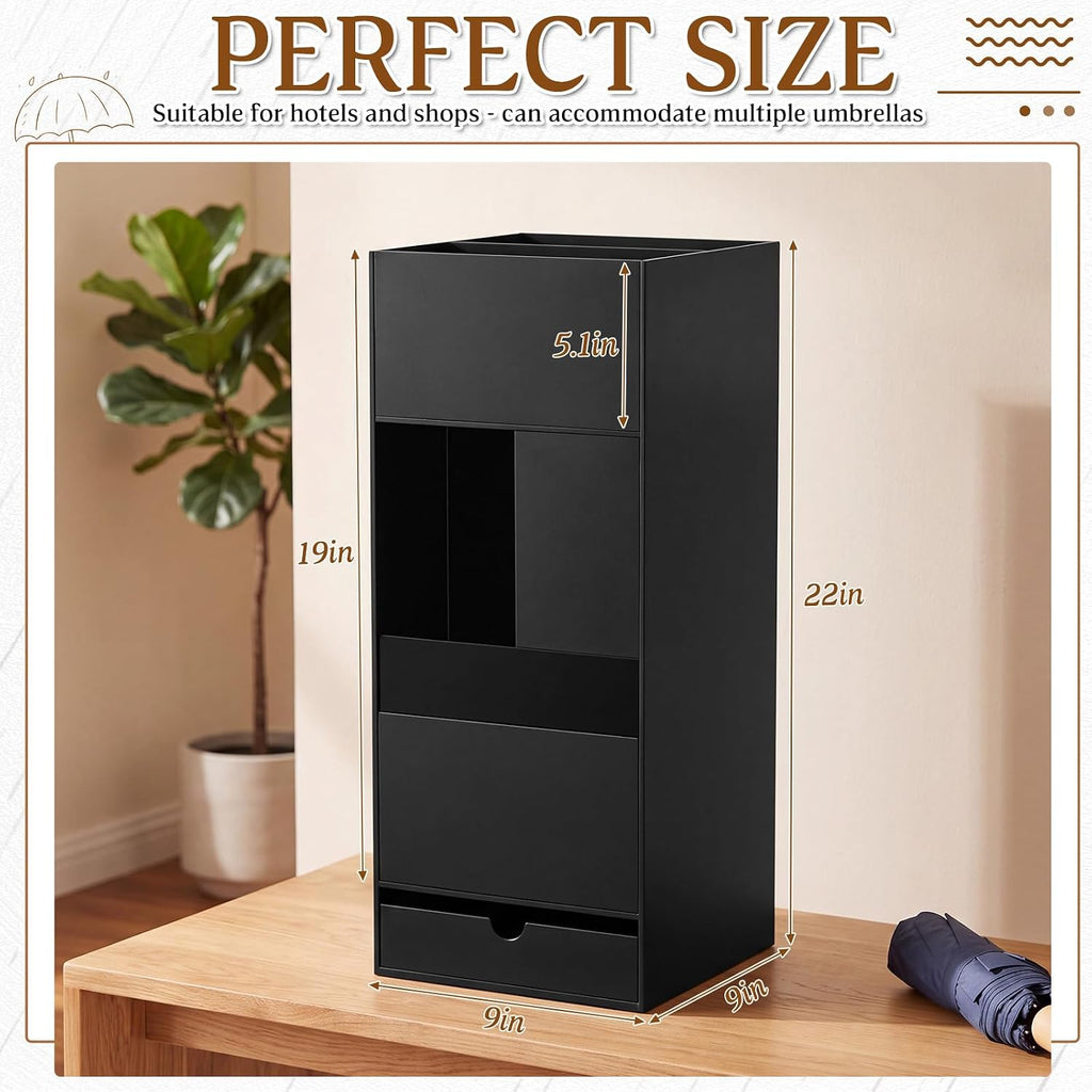 Black Acrylic Umbrella Stand Organizer 22 Inch Umbrella Holder Rack