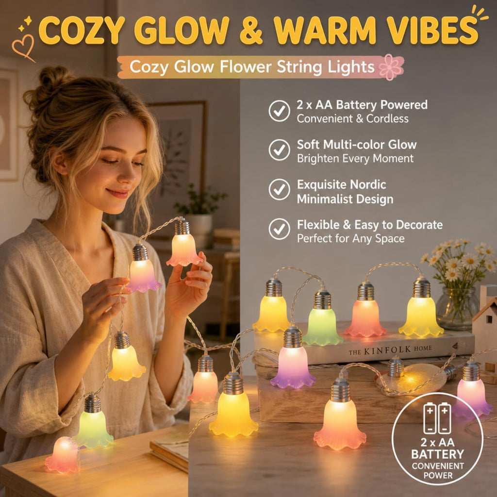 10 LED Colorful Decorative String Lights Flower Fairy Lights for Indoor