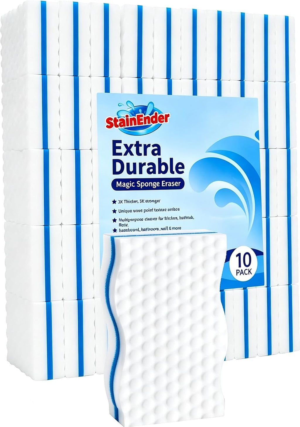 10 Pack Magic Eraser Sponge Pads, Extra Thick Melamine Sponges