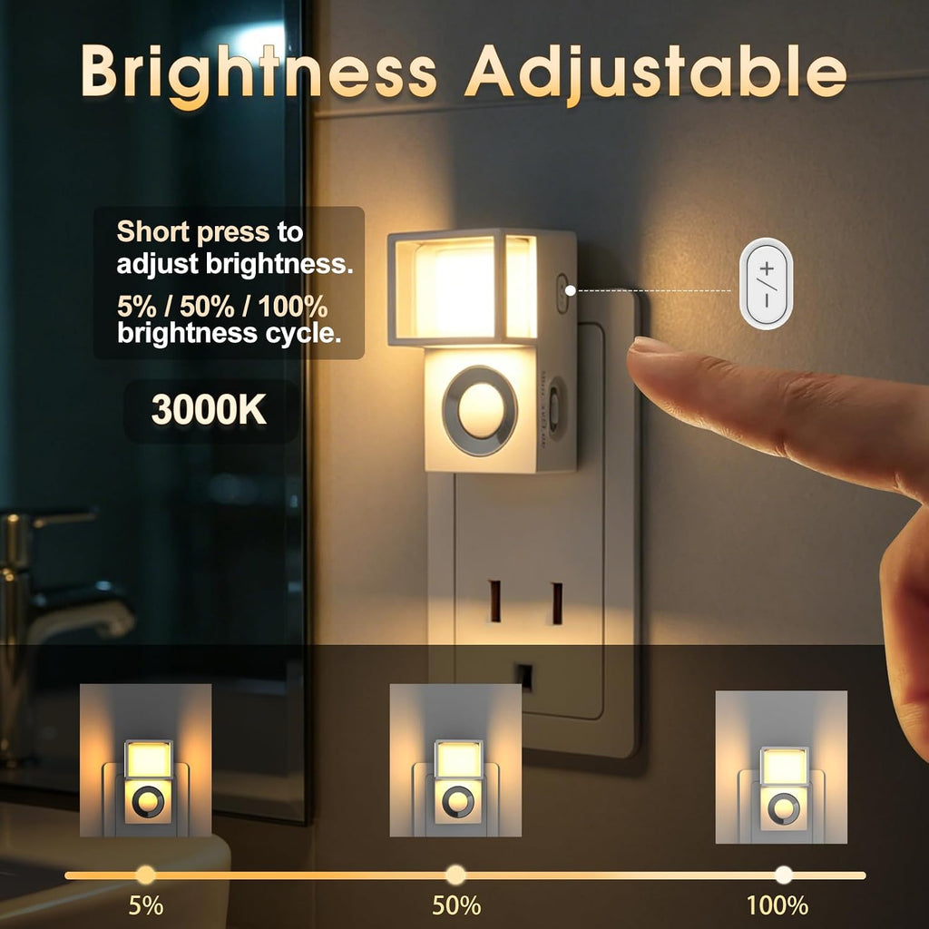 Plug in Night Light with Motion Sensor and Dusk to Dawn Sensor,2 Pack