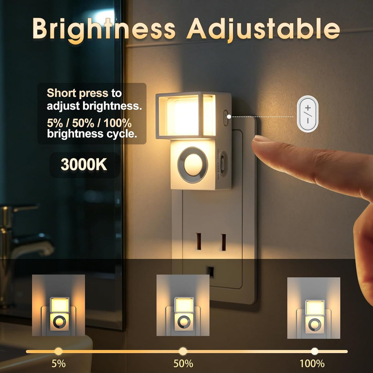 Plug in Night Light with Motion Sensor and Dusk to Dawn Sensor,2 Pack