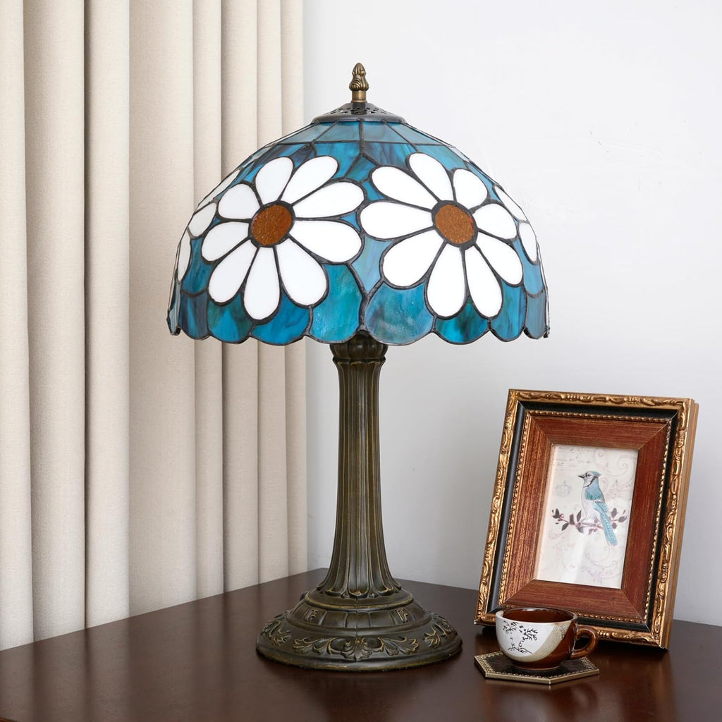 Tiffany Lamp Stained Glass Table Lamp Chrysanthemum Bedside Lamps Bedroom Living Room Dining Room Office Decoration Desk Lamp Home Decoration Creative Gift