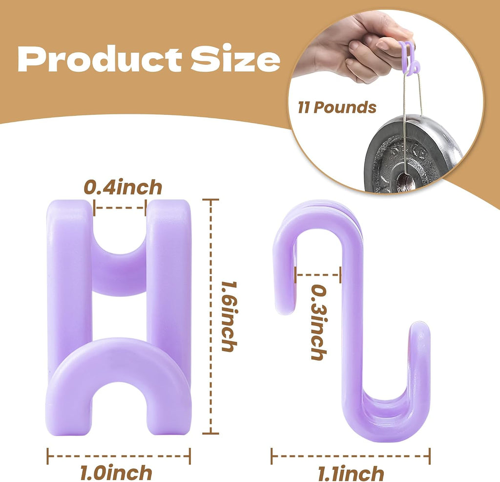 Mlici 60 Pcs Space Saving Hanger Connect Hooks for Closet Organizer, Purple