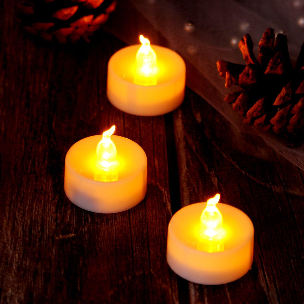 AGPTEK Timer Tealights, 24 Pack Flameless LED Candles