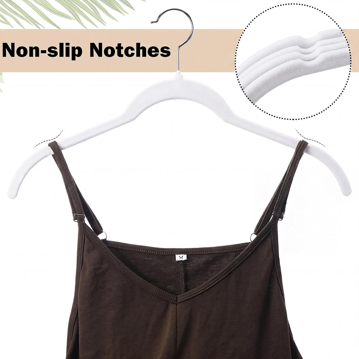DoubleFill 50 Pack Velvet Shirt Hangers 360 Swivel Hook Slim, White
