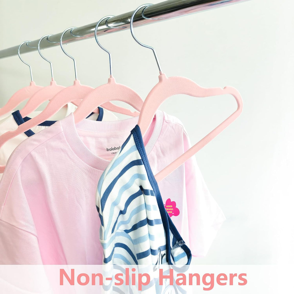 60 Pack Pink Velvet Kids Clothes Hangers - 11.6in for Ages 4-10,with 360° Swivel Hook, Non-Slip, Space-Saving Slim Felt Hangers for Kids Coats, Jackets, Dresses,Shirts, Suits & T-Shirts