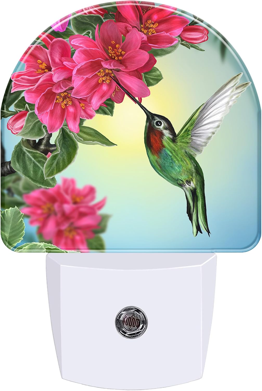 Night Lights Plug into Wall, Hummingbird with Flowers Night Light with Dusk to Dawn Smart Sensor for Bedroom Bathroom Hallway Kitchen, Led Nightlights for Boys Girls Women Men