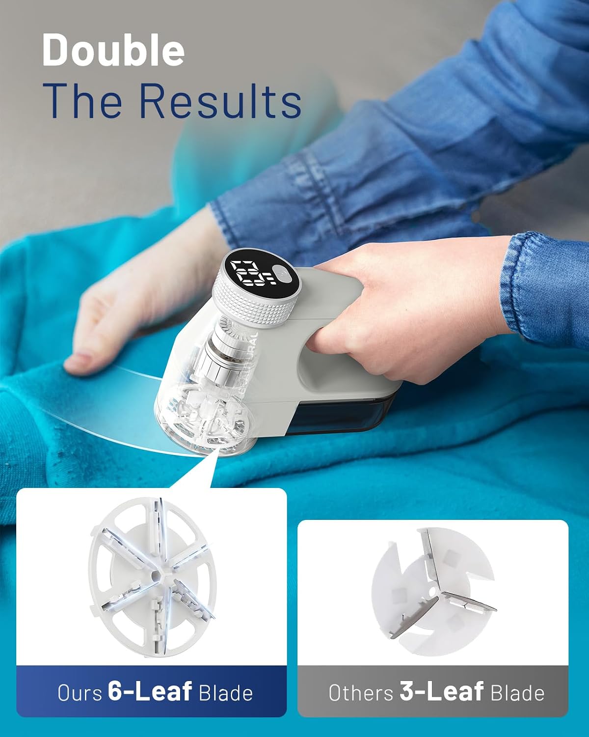 BEAUTURAL Fabric Shaver and Lint Remover, Rechargeable Sweater Defuzzer