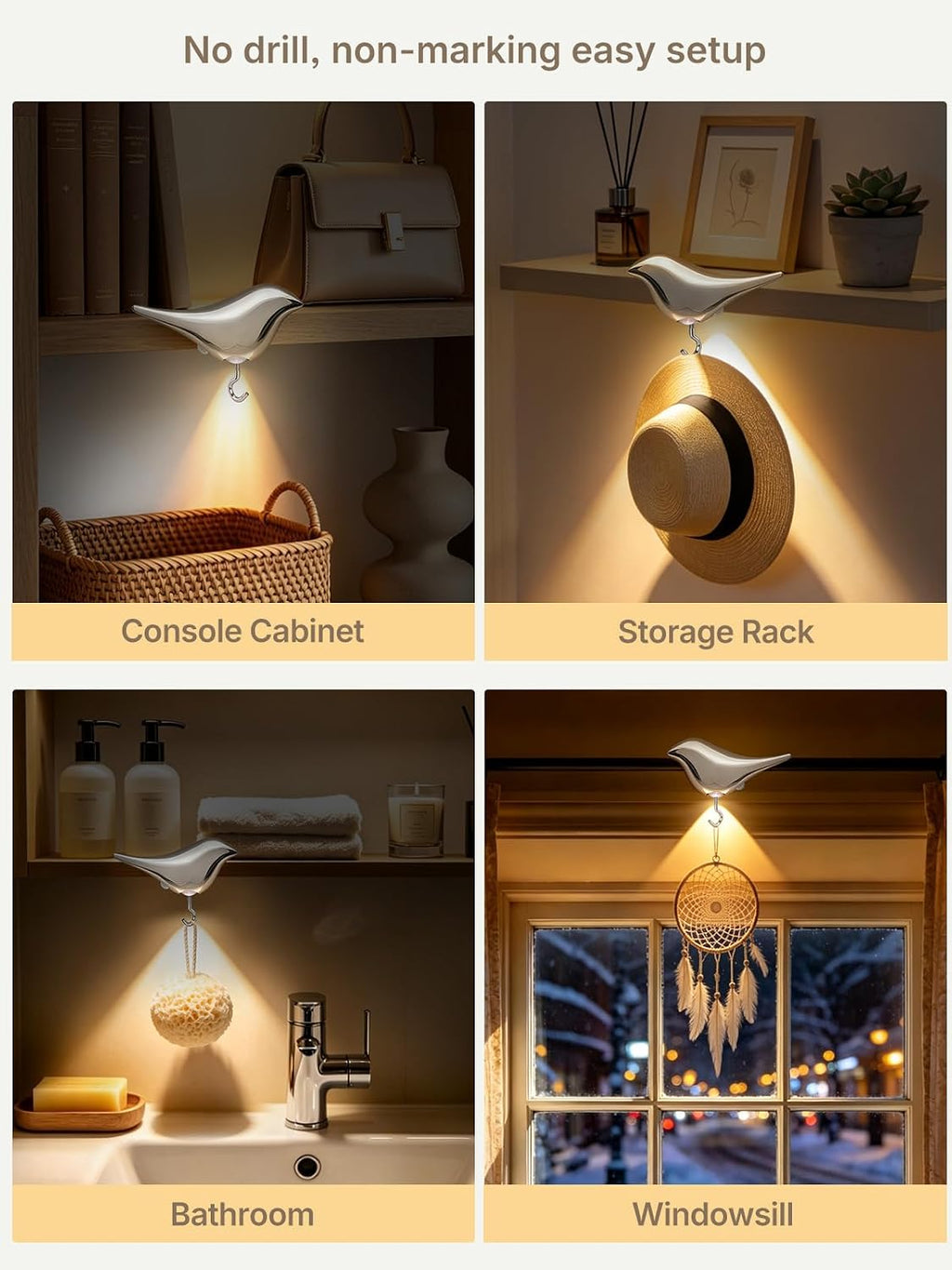 Bird Motion Sensor Light Indoor: Easy Use for Bathroom