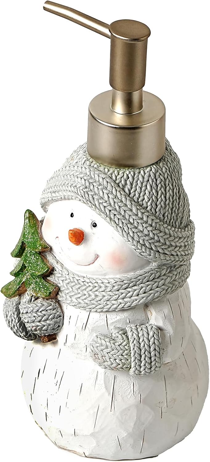 Christmas Snowman Soap Dispenser, Winter Hand Liquid Dispenser Bathroom