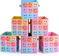 Reallnaive 6 Pcs 11 Inch Pastel Fabric Book Bins Classroom Storage Cubes