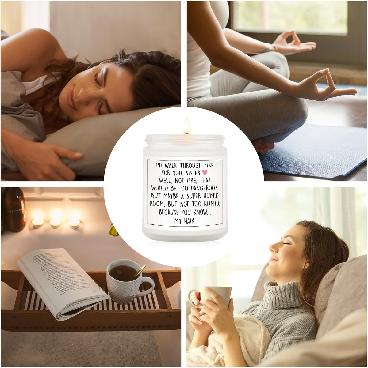 Petalsun Funny Sister Gifts, Sister Birthday Gifts, Lavender Scented Candle