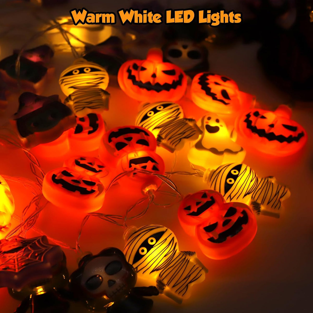 Halloween LED String Lights, 15Ft 30 LED, Battery Powered