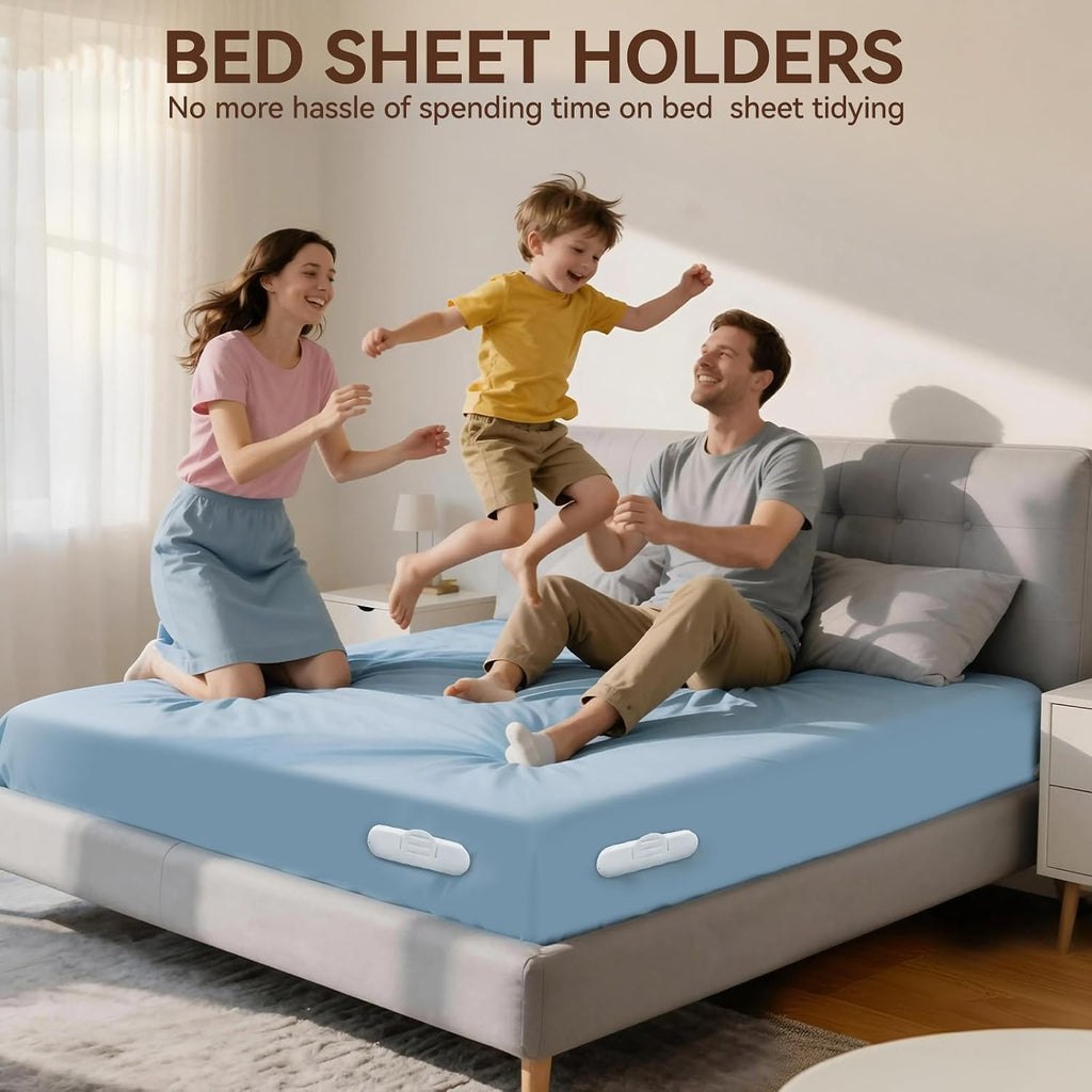 Upgraded Bed Sheet Holders Heavy Duty Straps 4Pack