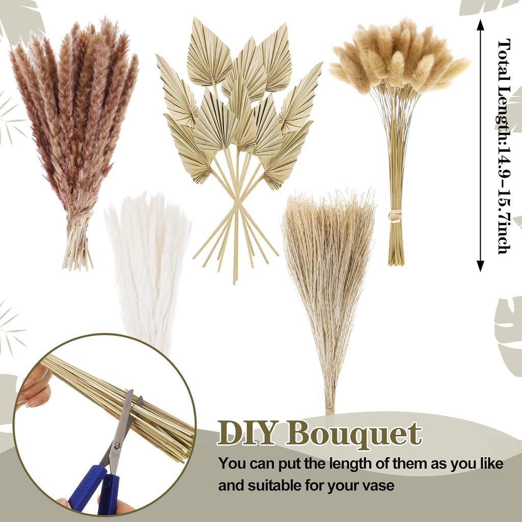 110 Pieces Dried Pampas Grass Decor Bulk