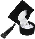 Amosfun Graduation Cap Shaped Ring Box Creative Jewelry Storage Box Ring Organizer Case Graduation for Celebration Party Supplies (Black)