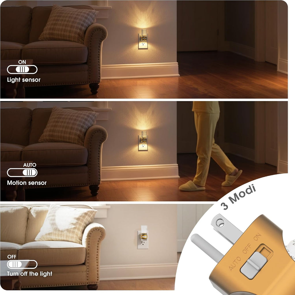 JandCase Motion Sensor Night Light, 4 Pack Mini Bubble Night Light