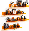 upsimples 4 Pcs 15" Acrylic Shelves for Wall Decor and Display, Orange