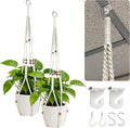 2 Pack Macrame Plant Hanger with Drop Ceiling Hooks