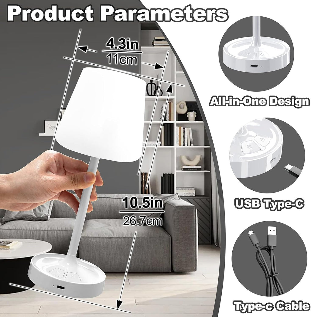 Restaurant Desk Lighting Rechargeable Cordless Dining Table Lamp