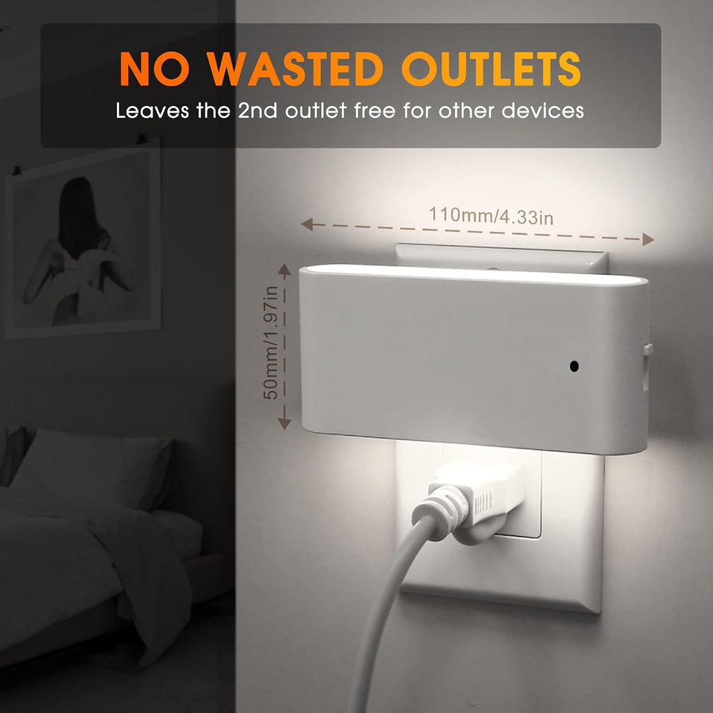 Briignite Night Lights Plug into Wall,Dusk to Dawn Light Sensor,5000K,2Pack