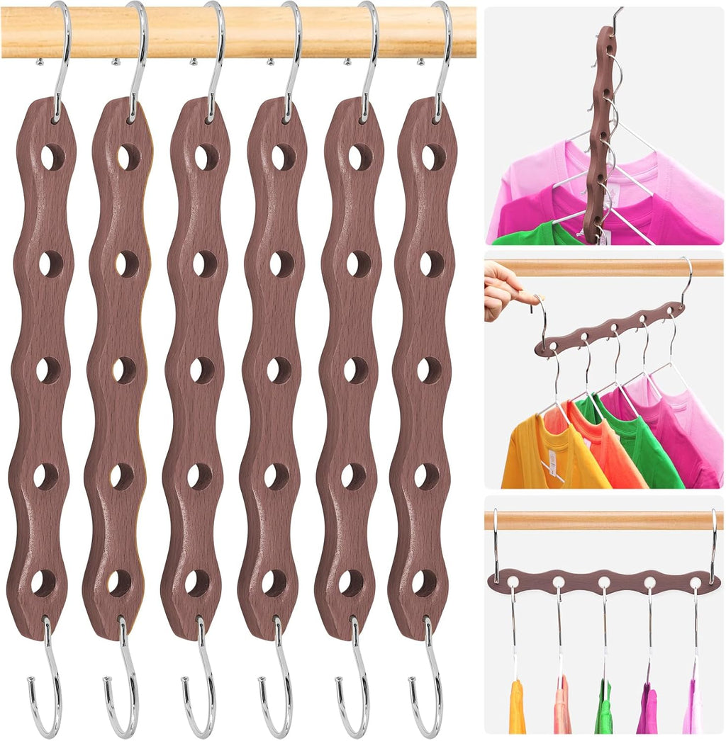 Closet Organizers and Storage,Heavy Duty Hangers Space Saving,Home Dorm Room Essentials for College Students Girls Boys,6 Pack Organization and Storage Clothes Hanger for Coat,Pants,Shirt,Scarf