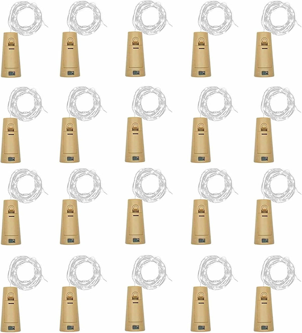 20 Pack 10 LED Wine Bottle Cork Lights, Fairy Mini String Lights Copper Wire, Battery Operated Starry Lights for DIY, Christmas, Halloween, Wedding, Party, Indoor&Outdoor (20 Pack, Cool White)
