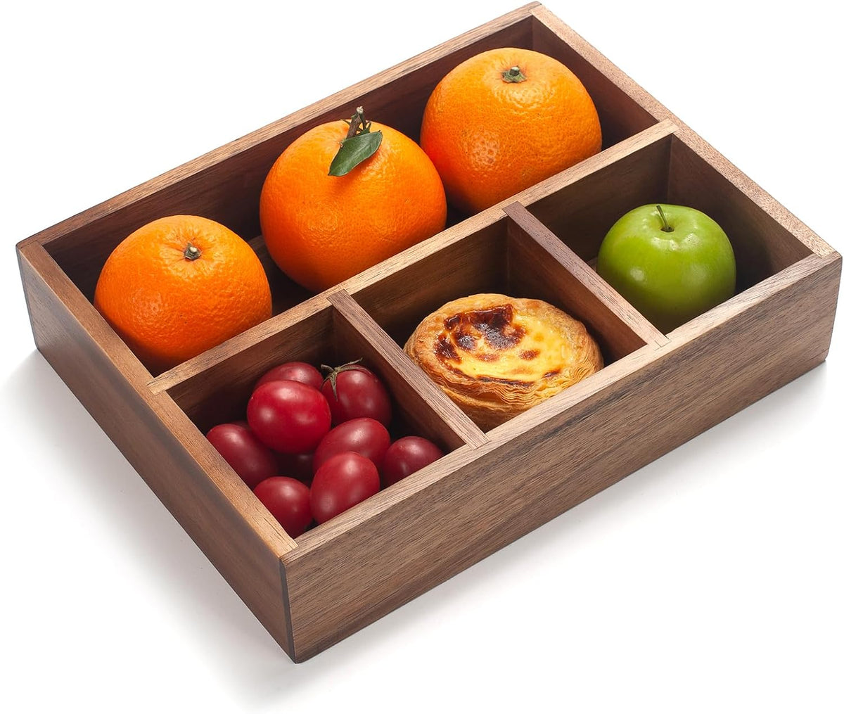 XIMISISE Tea Bag Holder, Acacia Wood Tea Bag Storage Organizer, Tea Candy Basket, Sugar Packet Organizer, Coffee Station Condiment Organizer (Pack of 2)