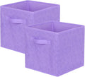 ShellKingdom Storage Bins, Foldable Fabric Storage Cubes with 3D Embossed Rose Pattern, Cloth Organizer Drawer For Closet And Toys, 10.5 X 10.5 X 11 inch, 2 Pack (Lavender)