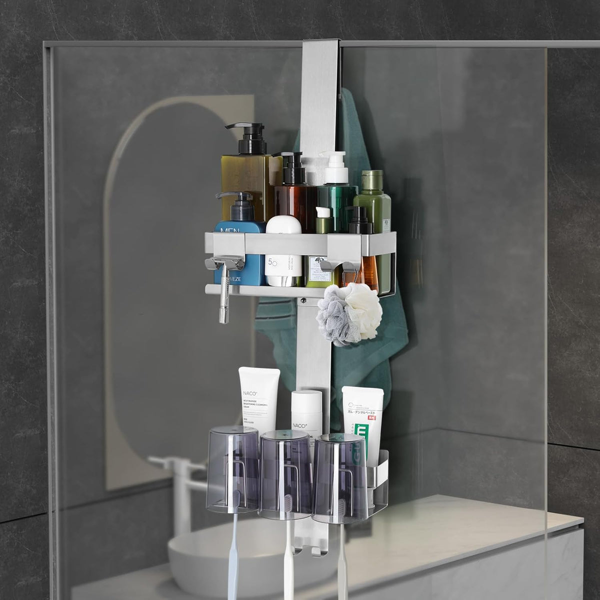 Emibele Over The Door Shower Caddy 2 Tier, Hanging Shower Caddy