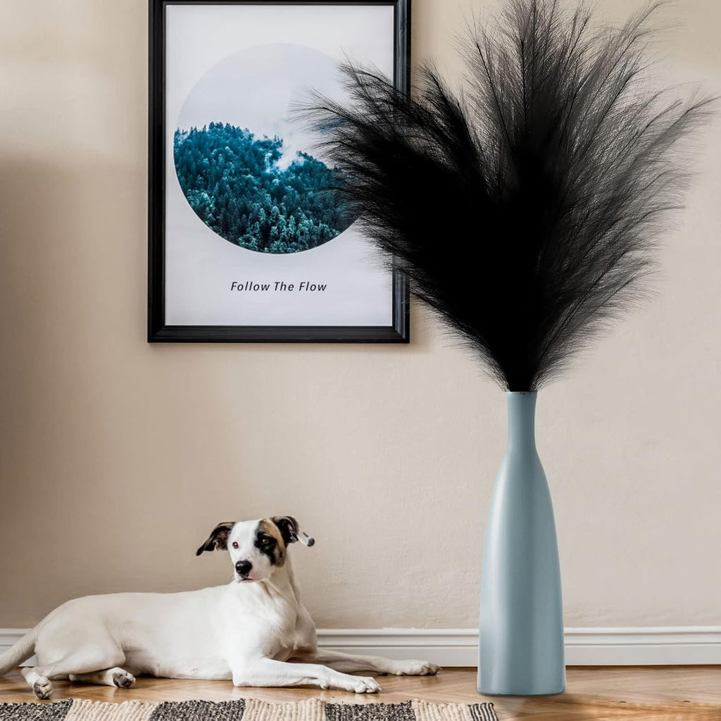 onecircle Black Pampas Grass,3 pcs of 43'' Dried Pampas Grass with Tall and Fluffy Decor Suitable for Boho Décor (Black)