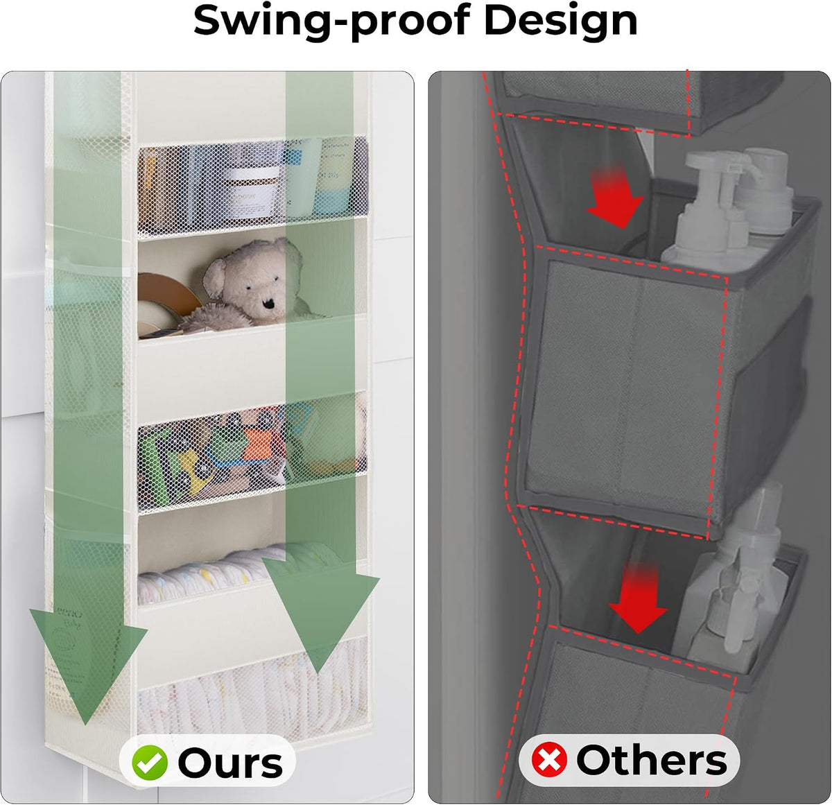 GRANNY SAYS Over the Door Organizer, 5-Shelf Behind the Door Storage
